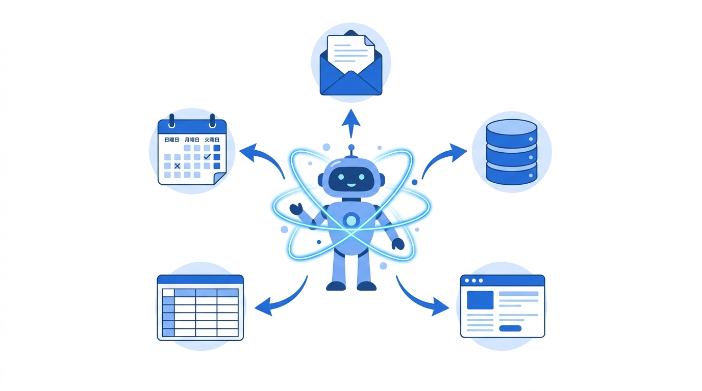 AIエージェントによる業務自動化フロー図