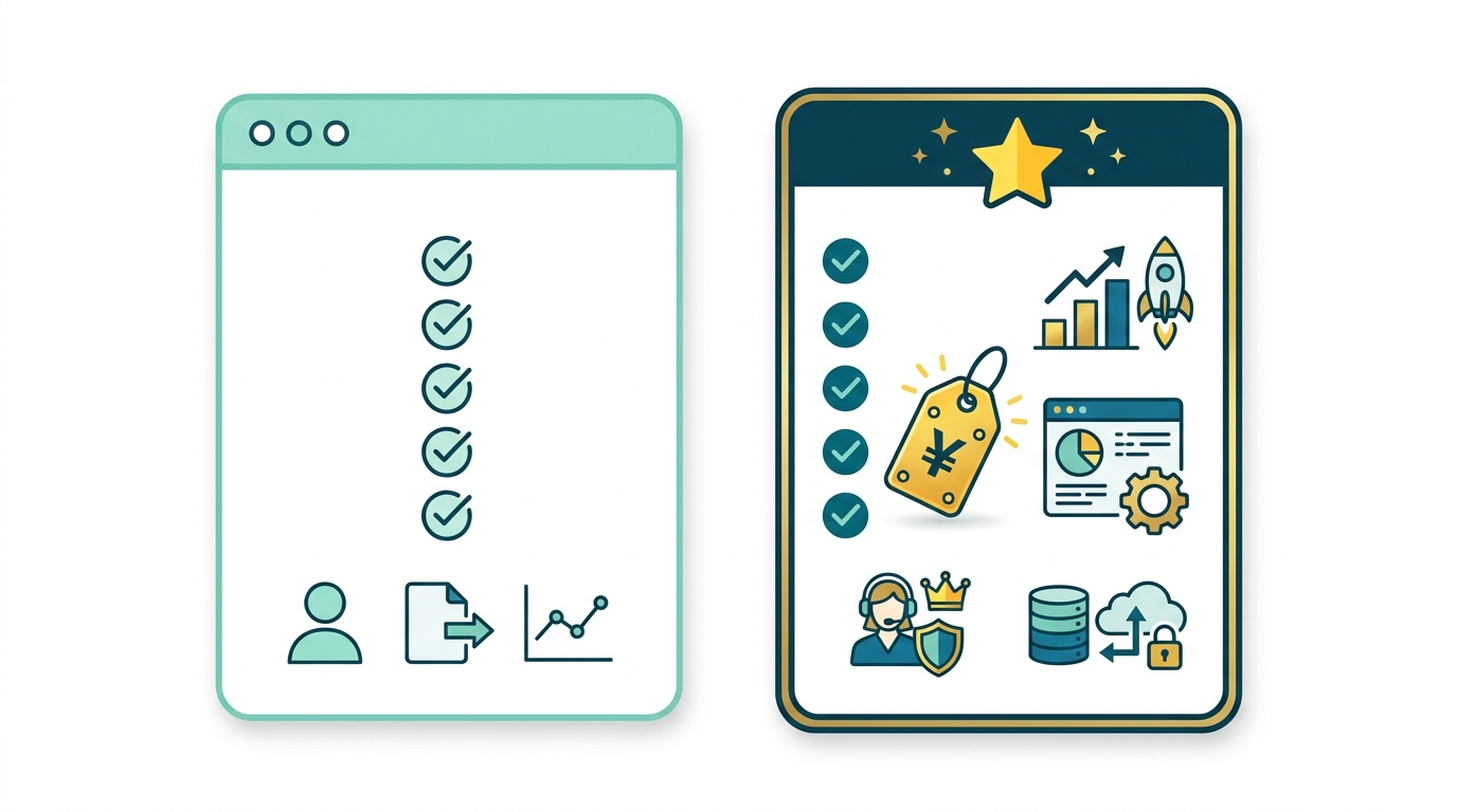 Gemini無料版・有料版料金比較図