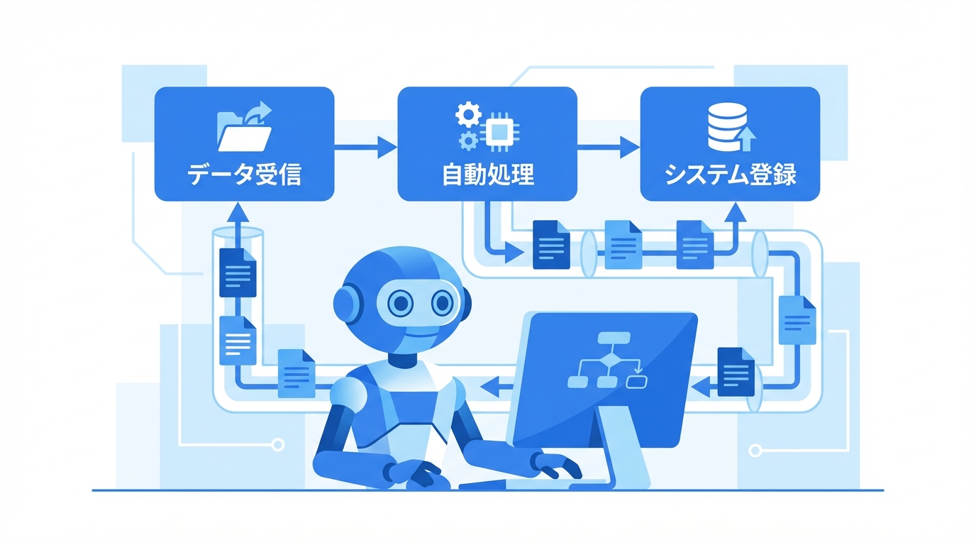 RPAの仕組みとクラス分類を示したフラットイラスト図解