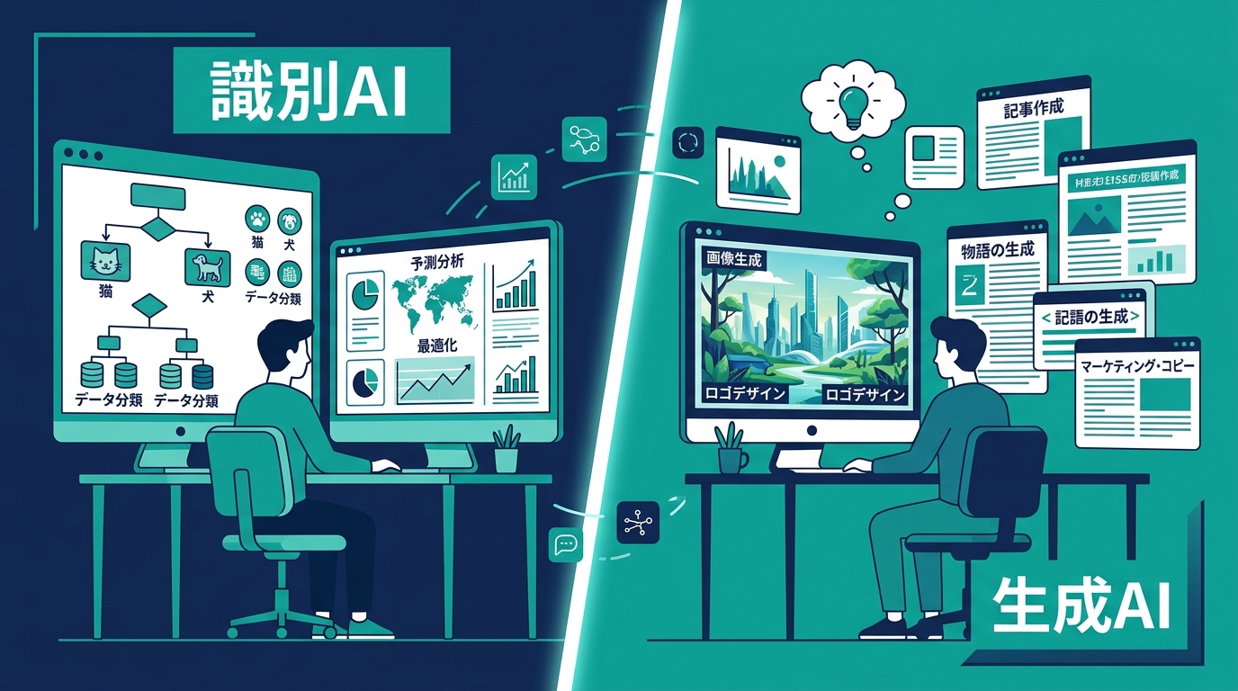 生成AIと従来のAIの比較図