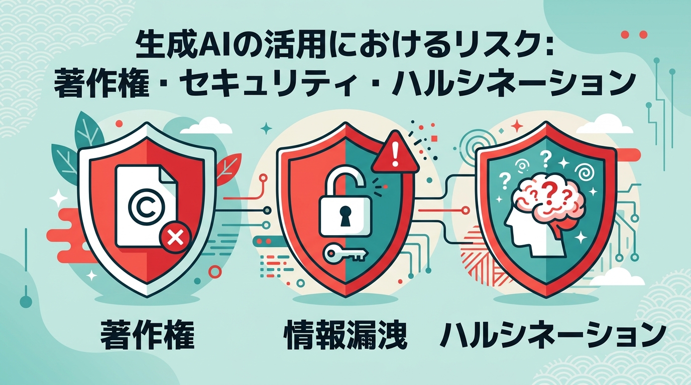 生成AIのリスク 著作権・情報漏洩・ハルシネーション
