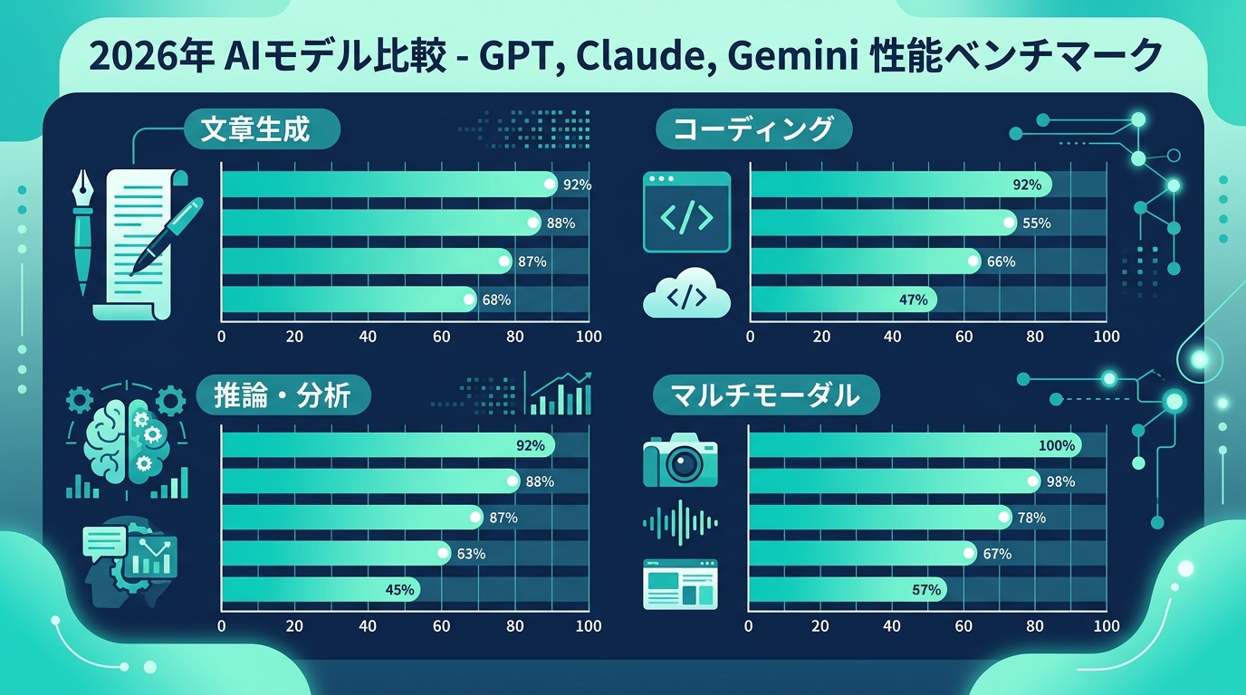 主要LLMモデル性能比較2026年