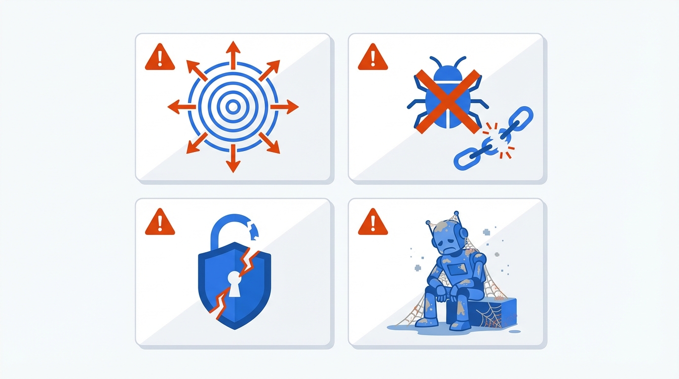 AIエージェント開発でよくある3つの失敗パターン図解