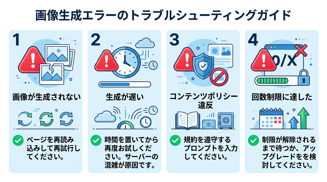 ChatGPT画像生成でよくあるエラーとトラブルシューティングガイド
